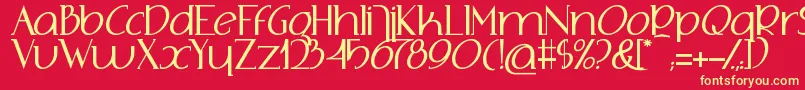 AdolphusSerif Font – Yellow Fonts on Red Background