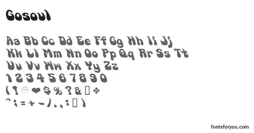 Czcionka Gosoul – alfabet, cyfry, specjalne znaki