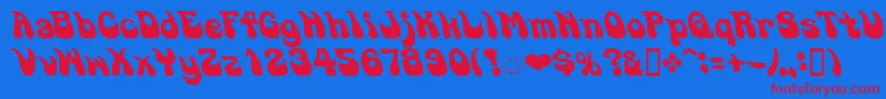 Czcionka Gosoul – czerwone czcionki na niebieskim tle