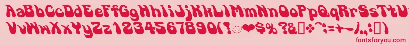 フォントGosoul – ピンクの背景に赤い文字