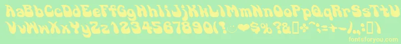Gosoul Font – Yellow Fonts on Green Background