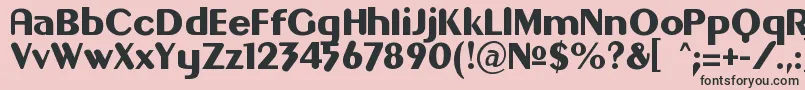Gilgongo-Schriftart – Schwarze Schriften auf rosa Hintergrund