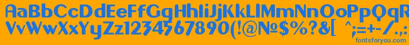 フォントGilgongo – オレンジの背景に青い文字