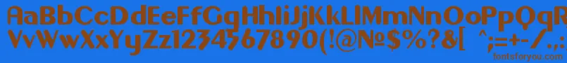Czcionka Gilgongo – brązowe czcionki na niebieskim tle