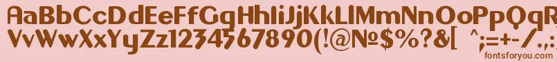 Fonte Gilgongo – fontes marrons em um fundo rosa