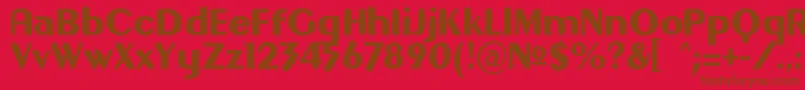 Gilgongo-Schriftart – Braune Schriften auf rotem Hintergrund
