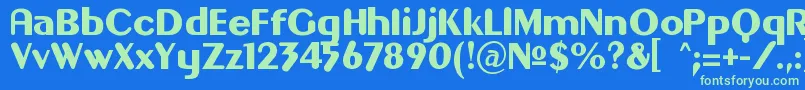 Gilgongo Font – Green Fonts on Blue Background