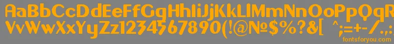 フォントGilgongo – オレンジの文字は灰色の背景にあります。