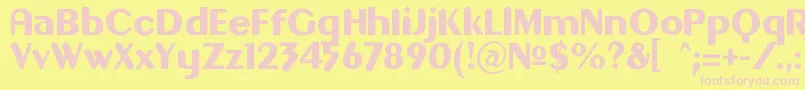 Gilgongo Font – Pink Fonts on Yellow Background