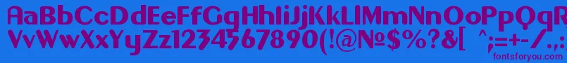 Gilgongo Font – Purple Fonts on Blue Background