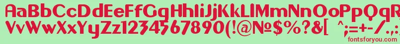 フォントGilgongo – 赤い文字の緑の背景