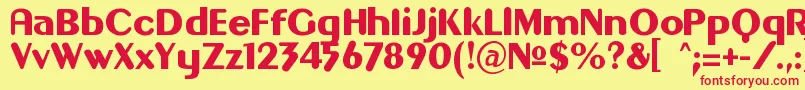 Gilgongo Font – Red Fonts on Yellow Background