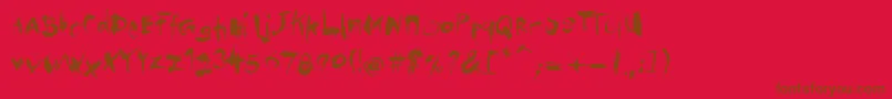 Institut-Schriftart – Braune Schriften auf rotem Hintergrund