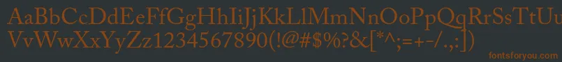 Police AcaslonproRegular – polices brunes sur fond noir