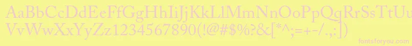 AcaslonproRegular Font – Pink Fonts on Yellow Background