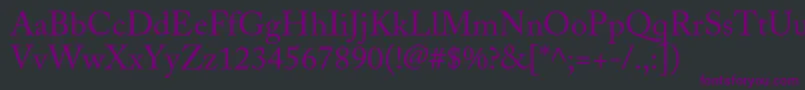 AcaslonproRegular Font – Purple Fonts on Black Background