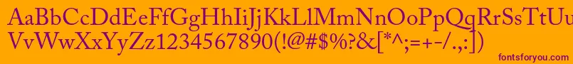 AcaslonproRegular Font – Purple Fonts on Orange Background