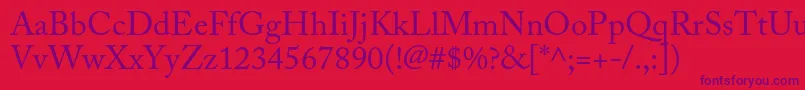 AcaslonproRegular Font – Purple Fonts on Red Background