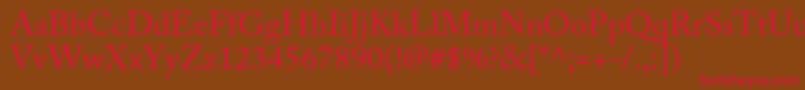 AcaslonproRegular Font – Red Fonts on Brown Background