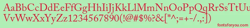 AcaslonproRegular Font – Red Fonts on Green Background