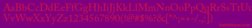 AcaslonproRegular Font – Red Fonts on Purple Background