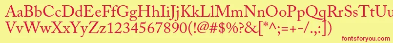 AcaslonproRegular Font – Red Fonts on Yellow Background