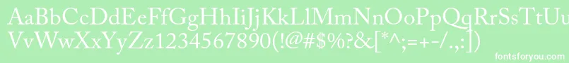 AcaslonproRegular-Schriftart – Weiße Schriften auf grünem Hintergrund