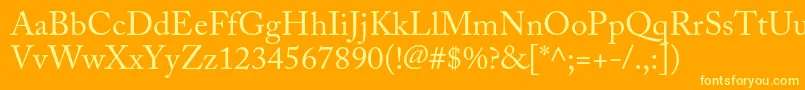 AcaslonproRegular Font – Yellow Fonts on Orange Background