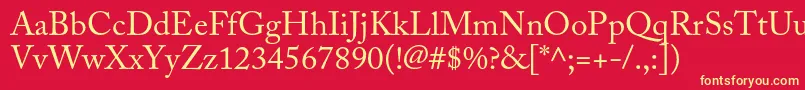 フォントAcaslonproRegular – 黄色の文字、赤い背景
