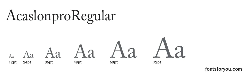 Размеры шрифта AcaslonproRegular