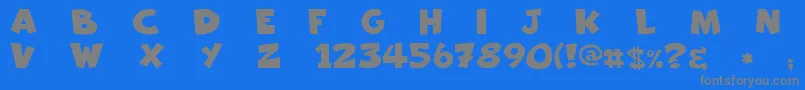 フォントFreakomix – 青い背景に灰色の文字