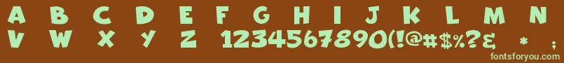 Freakomix Font – Green Fonts on Brown Background