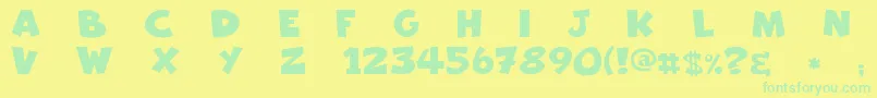 フォントFreakomix – 黄色い背景に緑の文字