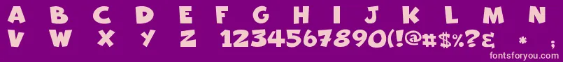 Freakomix-fontti – vaaleanpunaiset fontit violetilla taustalla