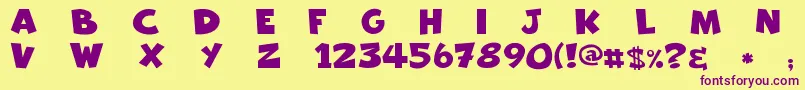 Freakomix Font – Purple Fonts on Yellow Background