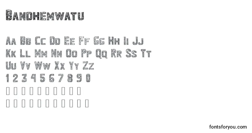 A fonte Bandhemwatu – alfabeto, números, caracteres especiais