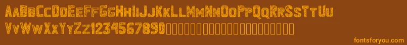 Bandhemwatu Font – Orange Fonts on Brown Background