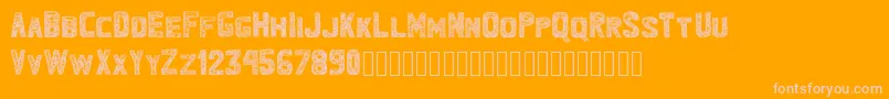 Bandhemwatu Font – Pink Fonts on Orange Background