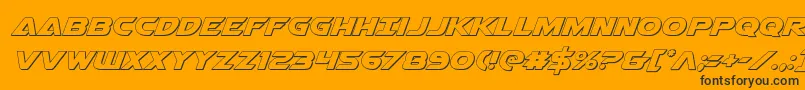 Więcej informacji o czcionce Airstrike3D Czcionka Airstrike3D – czarne czcionki na pomarańczowym tle