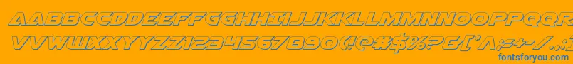 Airstrike3D Font – Blue Fonts on Orange Background