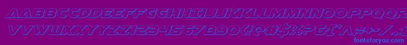 Airstrike3D-Schriftart – Blaue Schriften auf violettem Hintergrund