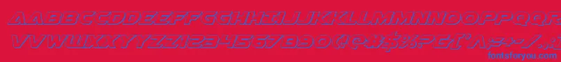 フォントAirstrike3D – 赤い背景に青い文字