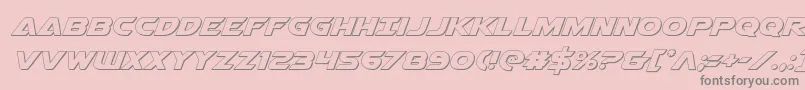 Airstrike3D-Schriftart – Graue Schriften auf rosa Hintergrund