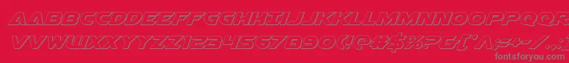 Airstrike3D-Schriftart – Graue Schriften auf rotem Hintergrund
