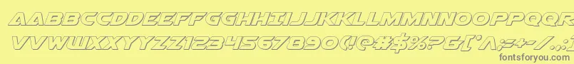 Airstrike3D Font – Gray Fonts on Yellow Background