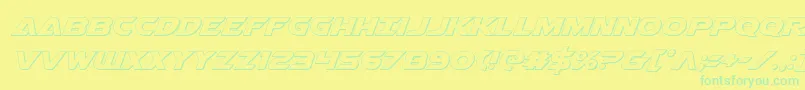 Airstrike3D Font – Green Fonts on Yellow Background