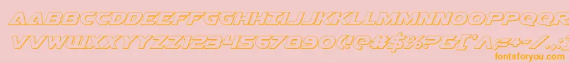 Airstrike3D-Schriftart – Orangefarbene Schriften auf rosa Hintergrund