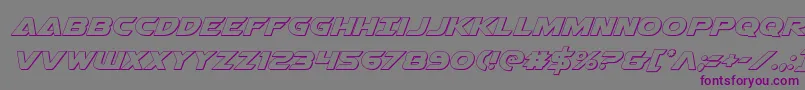 Airstrike3D-Schriftart – Violette Schriften auf grauem Hintergrund