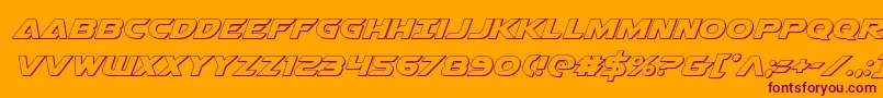 Airstrike3D Font – Purple Fonts on Orange Background