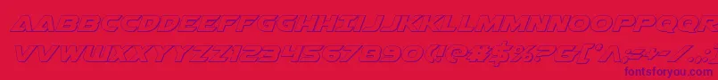 Airstrike3D-Schriftart – Violette Schriften auf rotem Hintergrund